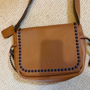 Coach Dakota Crossbody Bag Brown with Blue Studs